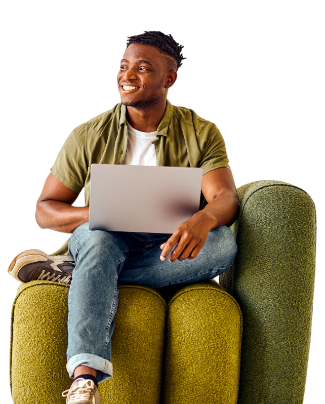 man with a laptop